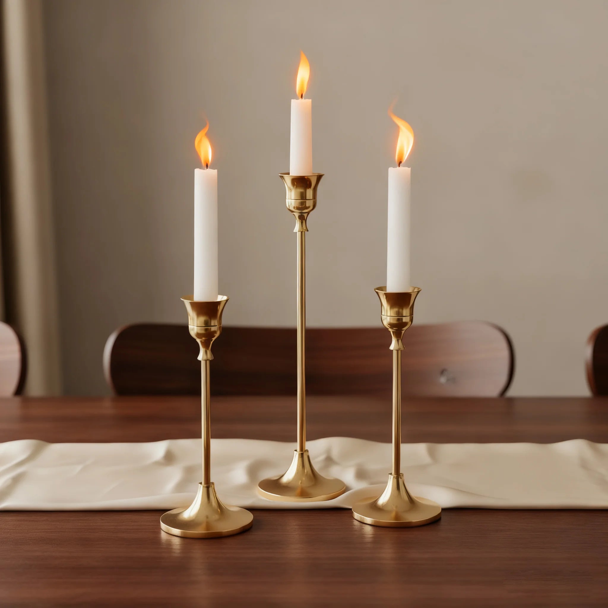 Set de 3 Portavelas Nórdicos Dorados en Metal – Decoración Elegante para Hogar y Eventos Especiales