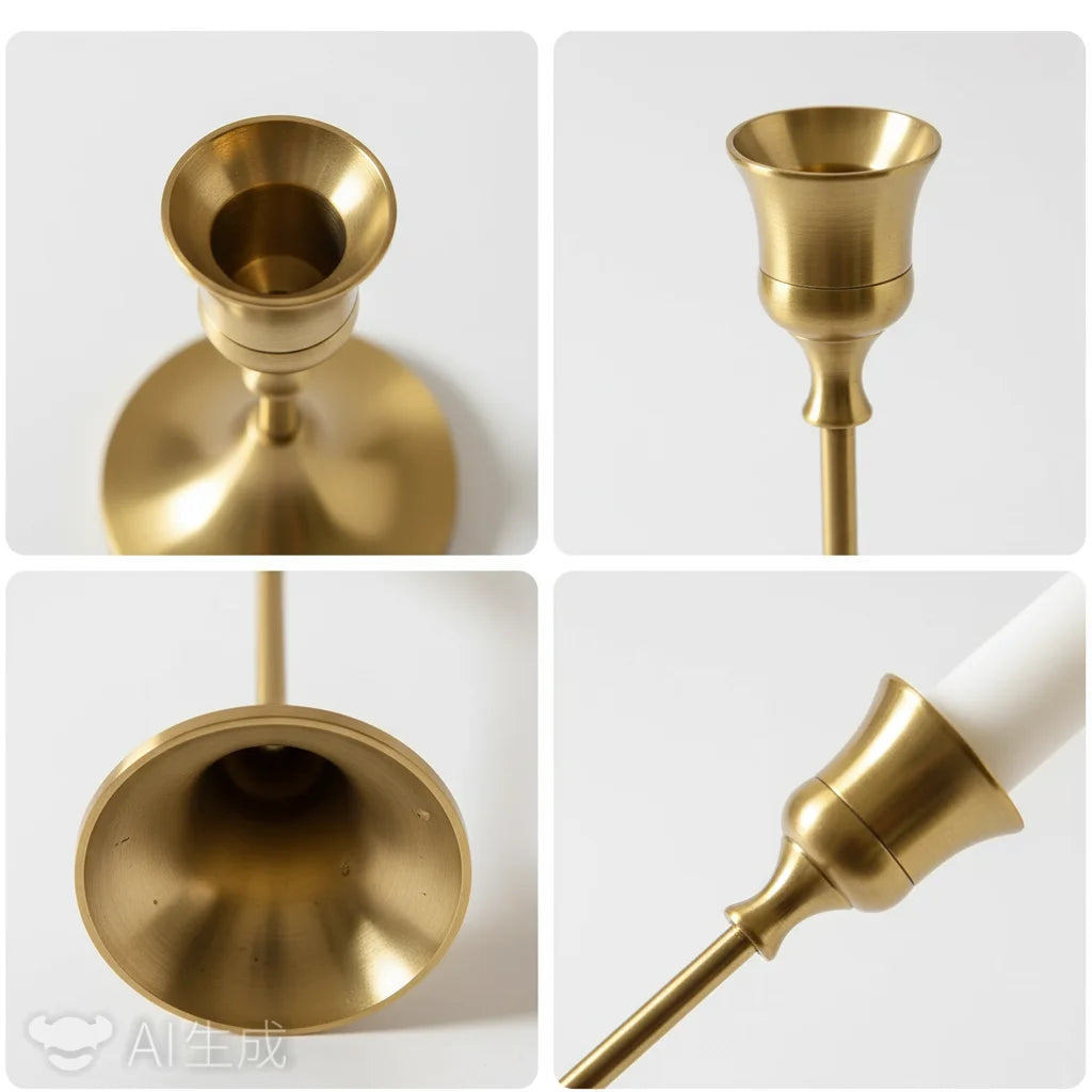 Set de 3 Portavelas Nórdicos Dorados en Metal – Decoración Elegante para Hogar y Eventos Especiales