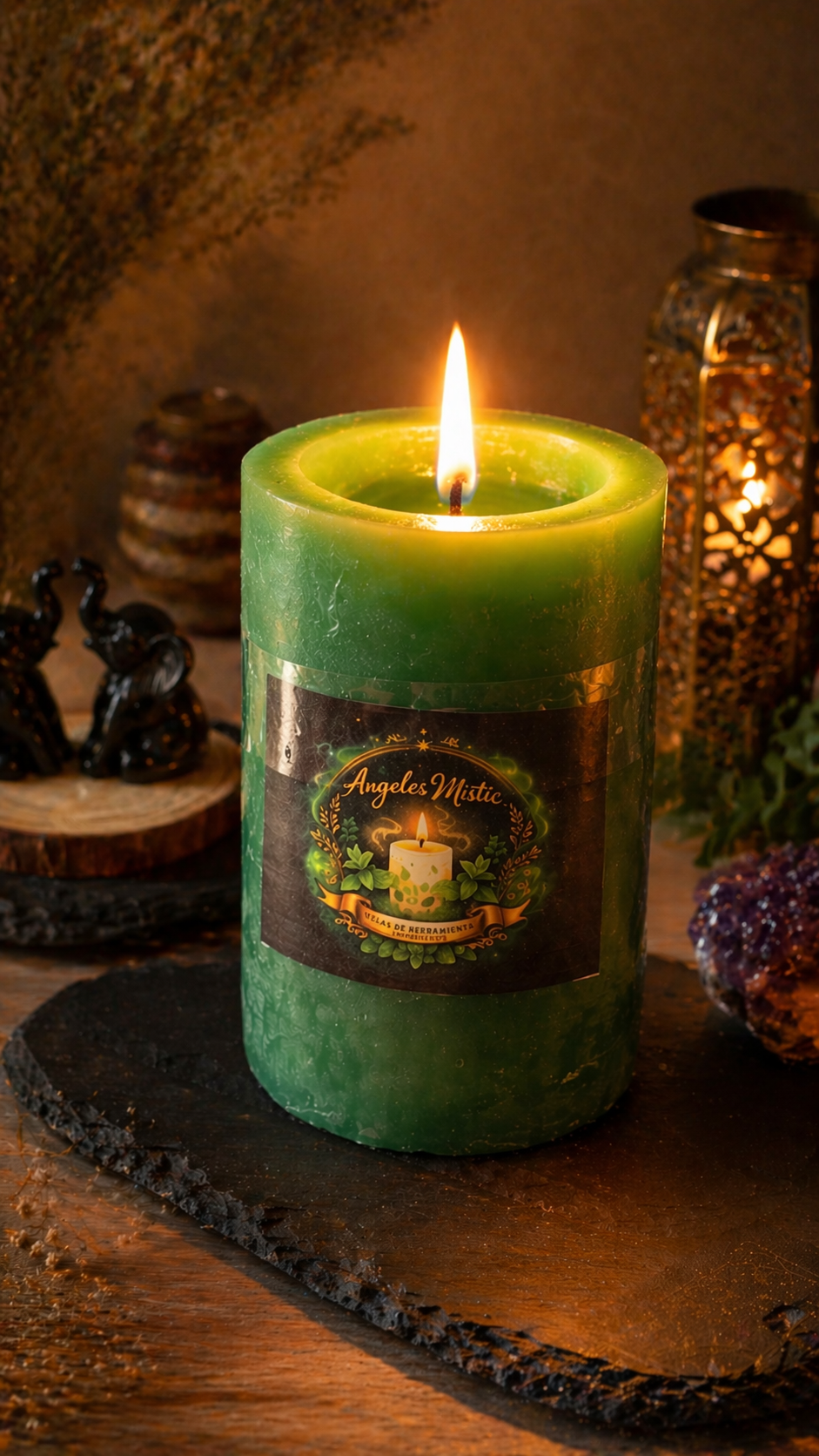 Velón de Hierbabuena Aromático – Vela Natural para Bienestar y Relajación