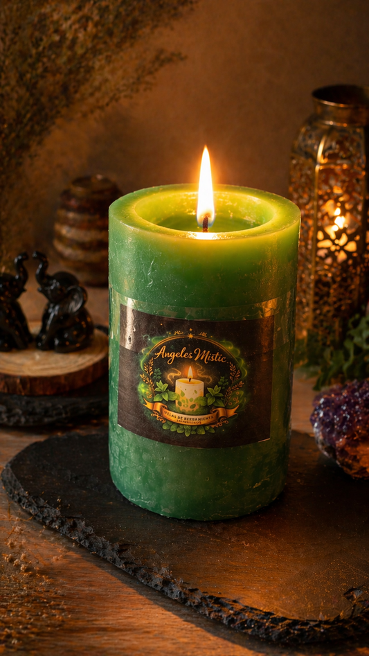 Velón de Hierbabuena Aromático – Vela Natural para Bienestar y Relajación
