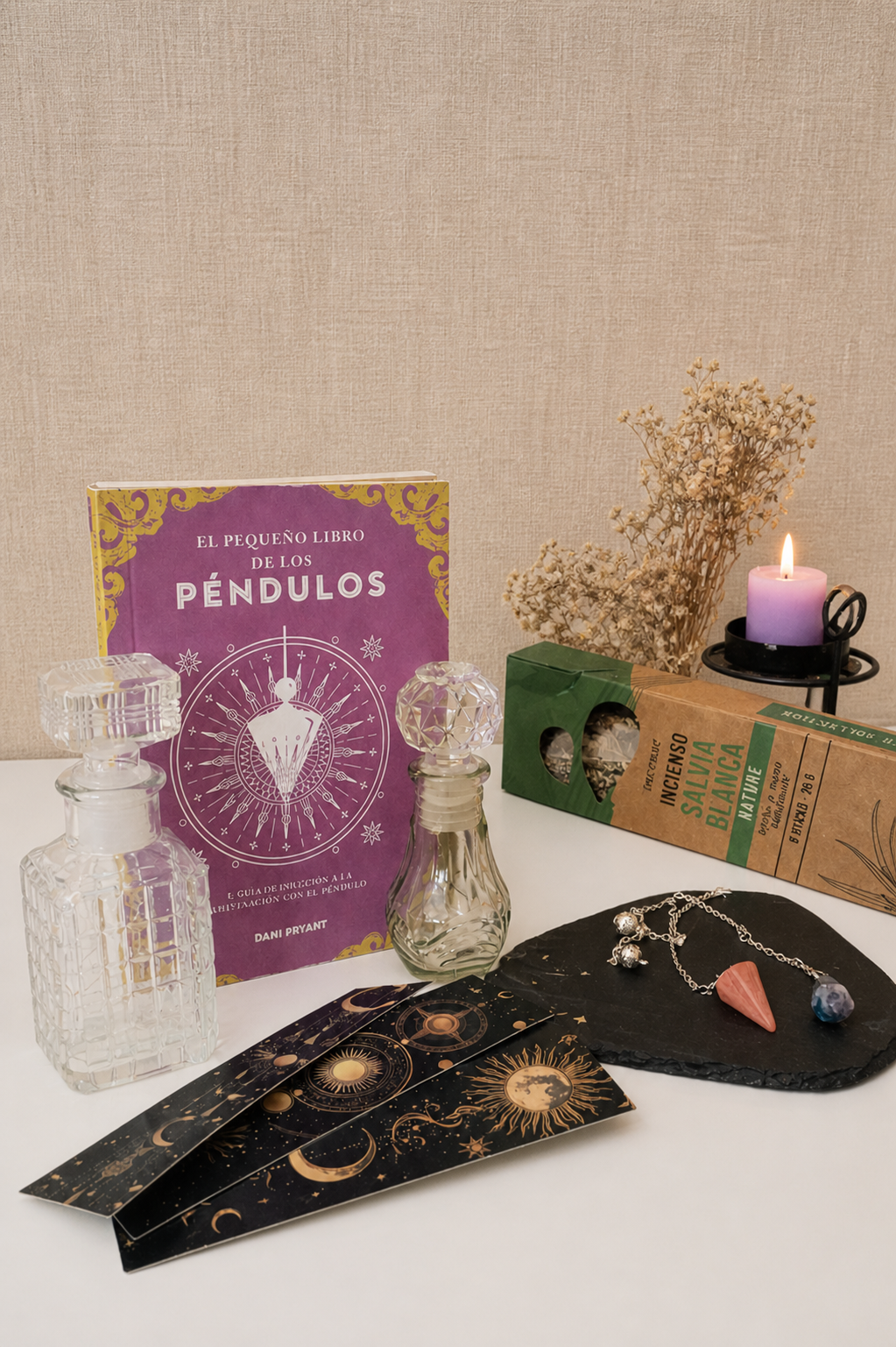 Kit Péndulo de Radiestesia + Libro de Iniciación –Despierta tu Intuicion