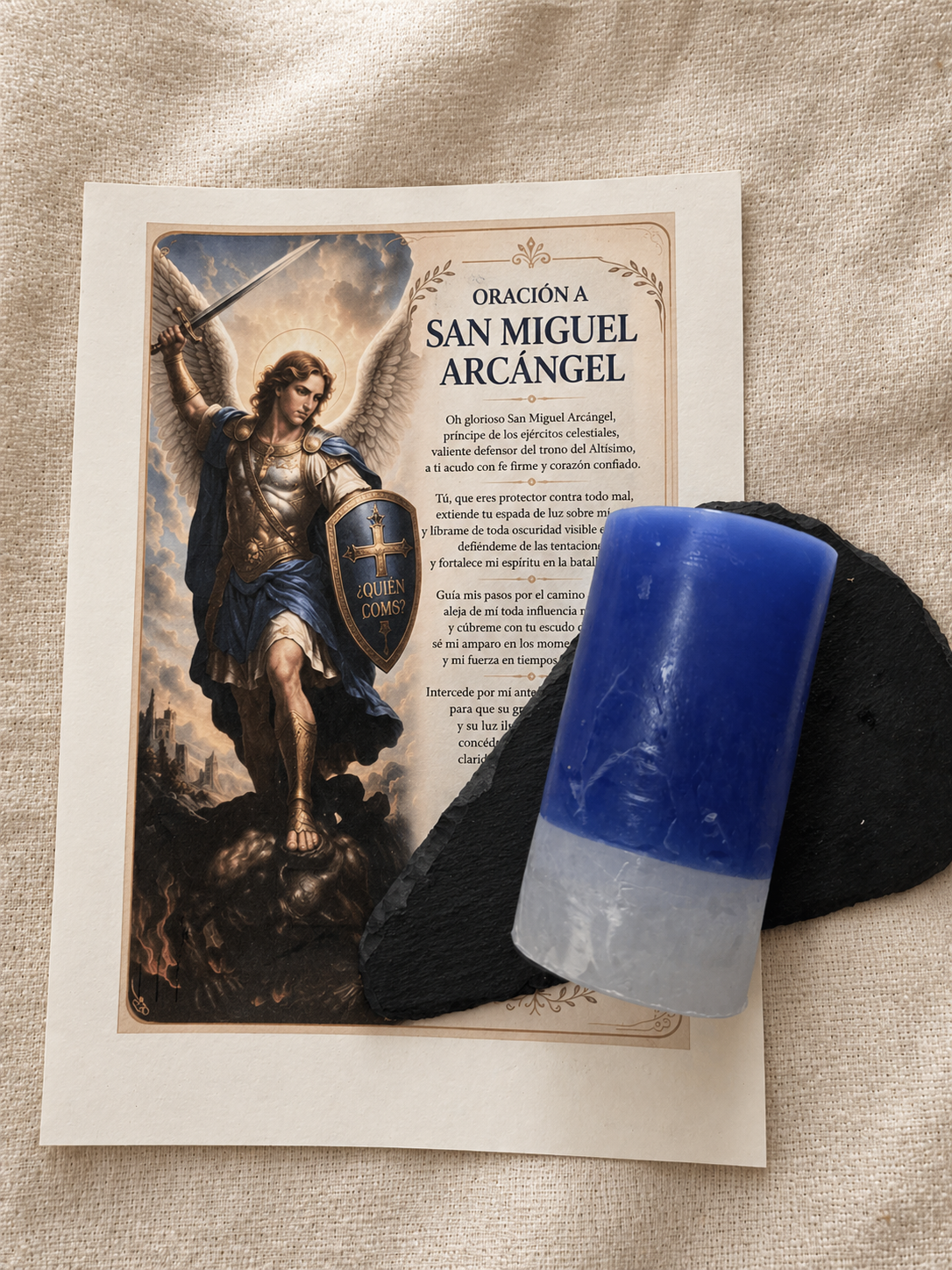 Oración a San Miguel Arcángel con Vela Azul para Protección Espiritual