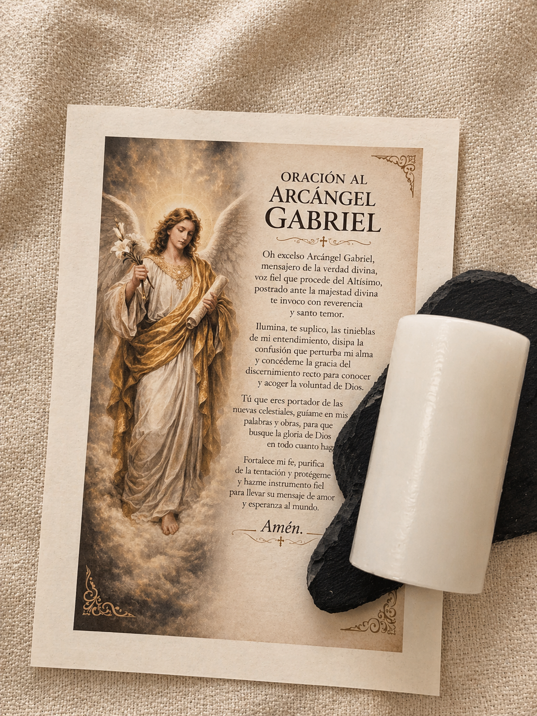 Oración al Arcángel Gabriel con Vela Blanca de Luz, Pureza y Claridad
