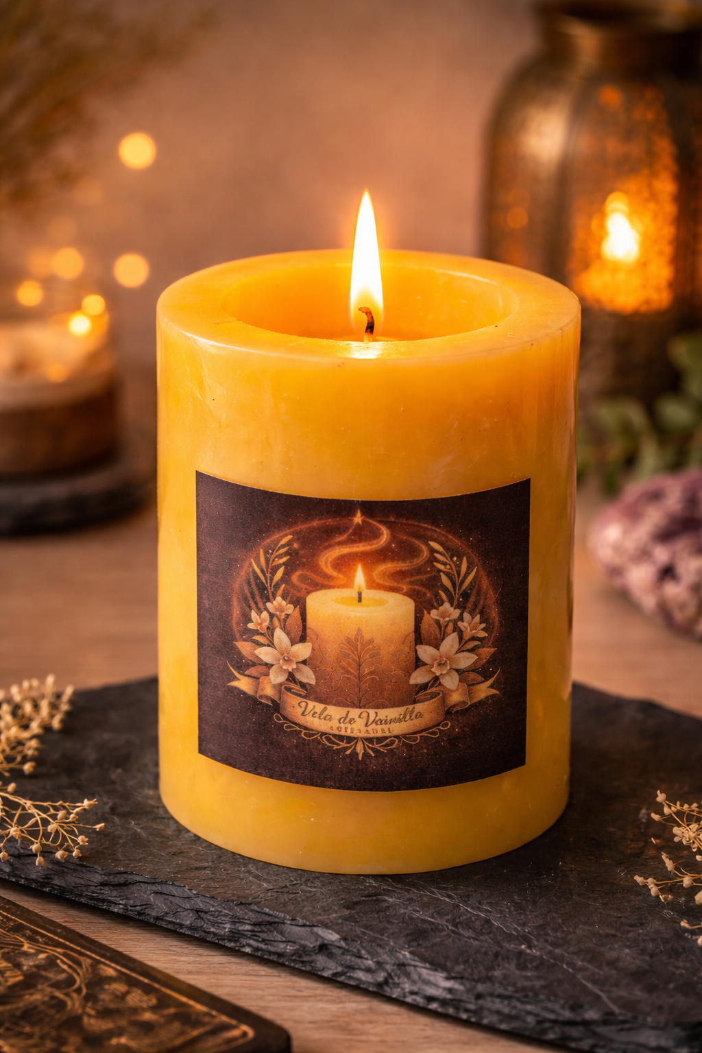 Velón de Vainilla – Atrae Amor, Sensualidad y Bienestar con su Dulce Aroma